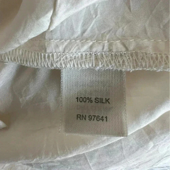 J.Jill Cream Long Sleeve V Neck 100% Silk Sz S - Picture 5 of 9